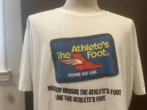 Vintage 90's The Athlete's Foot White T Shirt Size XXL - Picture 1 of 6