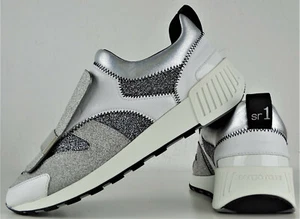 Zapatillas de mujer SERGIO ROSSI Silver Slip On A83890 de diseño zapatillas bajas NUEVAS - Imagen 1 de 12