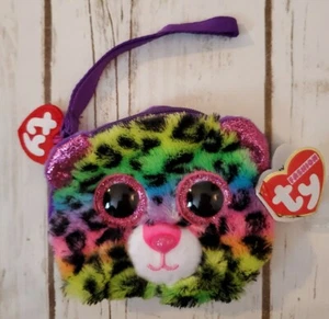 TY Beanie Boos 5" DOTTY Leopard Mode weich Kalbsleder Geldbörse Riemen  - Bild 1 von 7