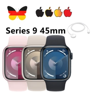 Apple Watch Series 9 Aluminium - 45mm Schwarz Blau Beige Sportarmband OpenBox - Zdjęcie 1 z 5