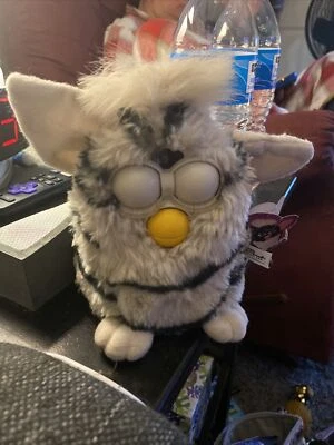 Vintage 1998 Original Furby Black & White Zebra Stripes Blue Eyes ~WORKING~Read - Image 1 of 4