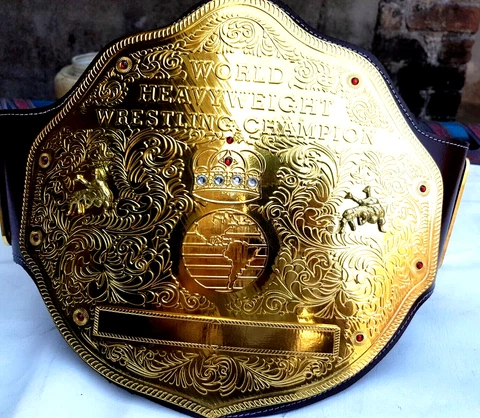 BIG GOLD World Heavyweight Championship Replica Tittle Belt Adult 4MM BrassPlate Cover