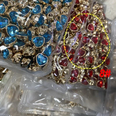 10mm Metal Button Love Heart Faceted Drill Button Decorative Buttons Black white - Image 1 of 4