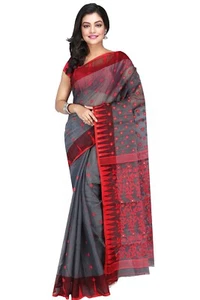 Mujeres indias tradicional Resham Dhakai Jamdani saris fiesta ropa festiva especial - Imagen 1 de 3