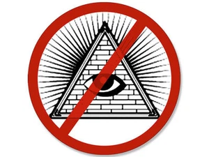 4"  STICKER NO ILLUMINATI PYRAMID EYE SIGN ANTI MASONIC CULT STICKER DECAL  - Picture 1 of 1