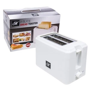 2 Slice Electric Bread Toaster White With Extra Wide Slot for Thicker Bread - Picture 1 of 1