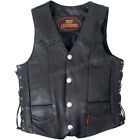 Hot Leathers Buffalo Nickel Leather Vest w/Braided Detail ( Mens L / Large )