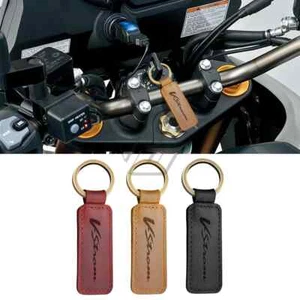 For Suzuki VStrom 250 650 1000 XT Motorcycle leather logo keychain keyring strap - Picture 1 of 10