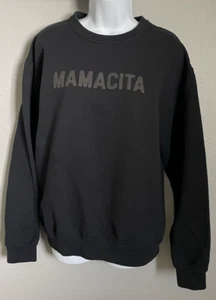 Jerzees Nublend Sweatshirt Mamacita Womens Medium Black Pullover Crewneck Solid - Picture 1 of 9