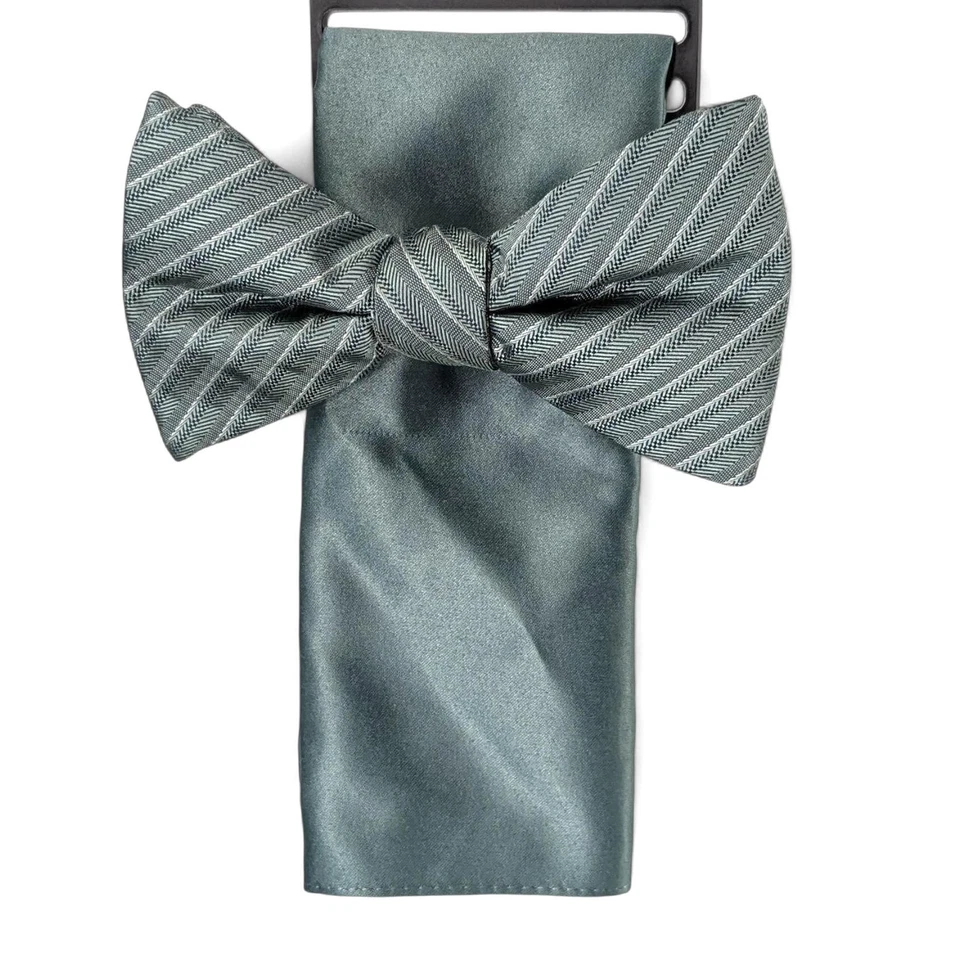 Gravata borboleta masculina Alfani listrada Ozark bolso quadrado conjunto perfeito - Imagem 1 de 1