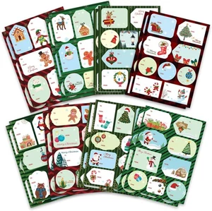 138PCS Christmas Tags Sticker Christmas Gift Labels Stickers, Xmas to from Chris - Picture 1 of 7