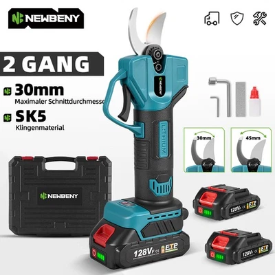 2 Gänge Akku Astschere 30mm Elektrisch Gartenschere Strauchscheres Baumschere - Bild 1 von 4