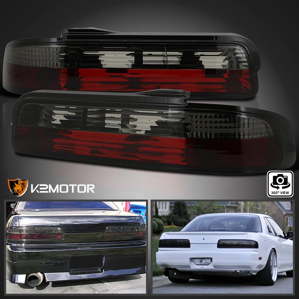 Red/Smoke Fits 1989-1994 240SX S13 Coupe Tail Lights Brake Lamps Left+Right Foto 1 de 4