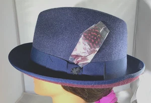 STACY ADAMS HOMBURG HERREN HUT BLAU/ROTBRAUN XXL - Bild 1 von 14