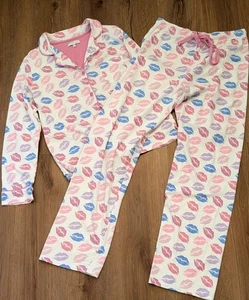 P.J. Juego de Pijama Salvage Invierno Blanco Beso Talla M Mezcla de Algodón Abotonable Clásico - Imagen 1 de 11