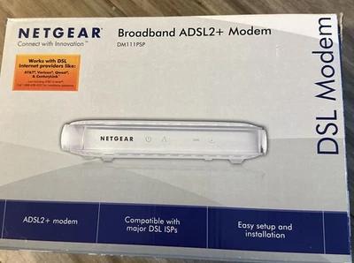 NETGEAR DM111PSP-100NAS Wired Single Ethernet Port ADSL2 Plus Modem - Image 1 of 4