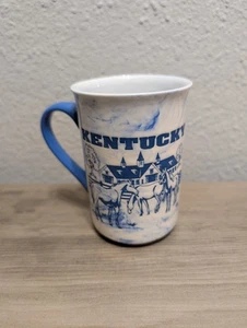 Taza de recuerdo Kentucky Horse Farm mármol azul y blanco cerámica taza de café rancho - Imagen 1 de 9