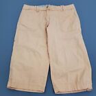 Avenue Pants Womens Size 14 Capri Mid Rise Lightweight Cotton Light Orange