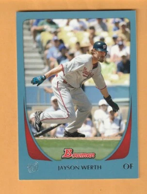 Jayson Werth Washington Nationals 2011 Bowman Blue #121 /500 Chatham Illinois - Image 1 of 2