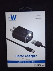 🍒 Just Wireless 2,4A/12W 1-Port USB-A Heimladegerät mit 6ft, Neu - Bild 1 von 2