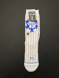 NWT Stance InfiKnit Casual Socks - Love Your Mind Print on White - Large - Picture 1 of 3