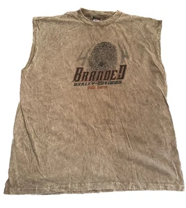 Vtg 2004 Harley Davidson Livermore Branded For Life Tie Dye Sleeveless Shirt 2XL - Picture 1 of 6