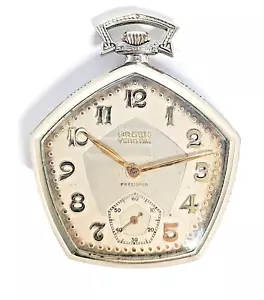 Reloj Bolsillo Gruen Verithin Precisión Cara Abierta Relleno Oro 14K Con 17 Joyas. - Imagen 1 de 7
