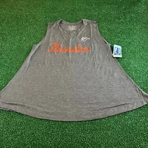 Majestic Threads Oklahoma City Thunder NBA Tank Top Sleeveless Gray Womens Large - Picture 1 of 8