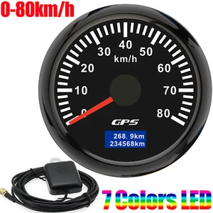 52MM Velocímetro GPS Negro 80KM/H Medidor Impermeable para Barco - Imagen 1 de 13