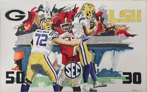 SEC SPORTS PLAYER PRINT of Jalen Carter in 2022 UGA vs LSU Game by Michael Brown - Picture 1 of 1