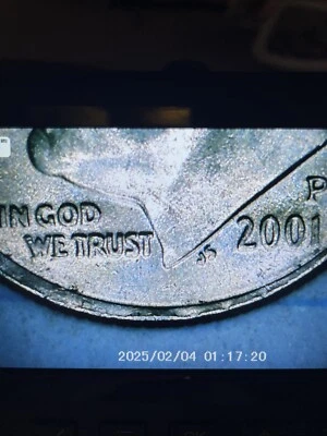 2001 P Dime With Rim Cuds And Broadstruck Errors  - Image 1 of 3