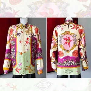 GIANNI VERSACE silk shirt Les Tresors de la Mer print size 52 from S/S 1992 - Picture 1 of 18