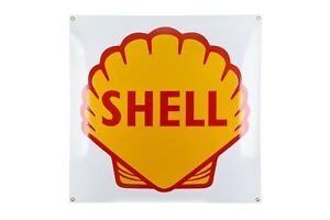 Enamel plaque SHELL 50x50 cm Oil Company emblem Sign logo plate