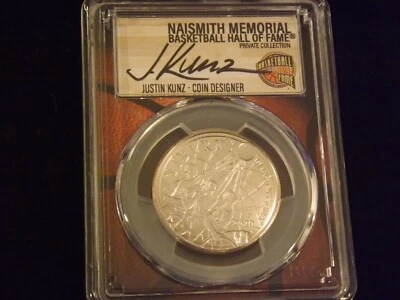 2020-D   50C   Basket Ball Hall Of Fame   First Day Of Issue    PCGS  MS 70 - Image 1 of 2