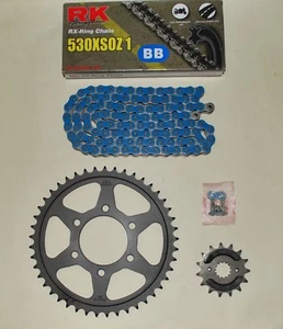 RK Blue X-Ring Chain And Black JT Sprocket Kit For GSF1200 Bandit 95-05 - Picture 1 of 1