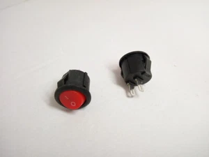 2x Pack 16mm Round Rocker Power Switch Boat 2 Pins 6A 125V AC 3A 250V CE CQC Red - Picture 1 of 11