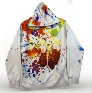 Sudadera con Capucha Laidipas Unixex MEDIANA Salpicaduras Pintura Con Cordón Mangas Largas - Imagen 1 de 11