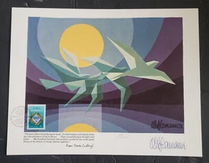 OLE HAMANN (1917-2002) DINAMARCA WFUNA UNA NACIONES UNIDAS IMPRESIÓN FIRMADA PINTURA - Imagen 1 de 2