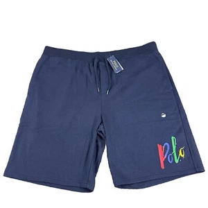 Polo Ralph Lauren Shorts Mens 3XLT Navy Blue Fleece Jersey Big & Tall Logo New - Picture 1 of 8