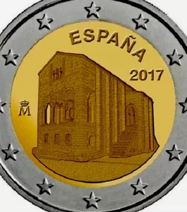 Spain 🇪🇸 Coin 2€uro 2017 Oviedo Asturias UNC Santa Maria 2 Monastery - Picture 1 of 3