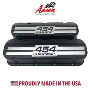 454 Super Sport Big Block Chevy Black Valve Covers - Raised Billet - Ansen USA - Bild 1 von 7
