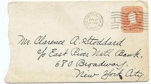 US 1905 Postal Stationery Envelope Cover #U385 Elizabeth NJ to New York - Imagen 1 de 2