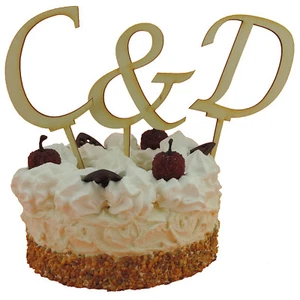 Hochzeitsbuchstaben Tortenstecker Name in Torte, Buchstaben für Torte aus Holz - Bild 1 von 12