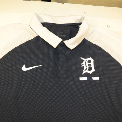 NIKE DRI FIT DETROIT TIGERS MLB BASEBALL GOLF POLO SHIRT Mens L Cover