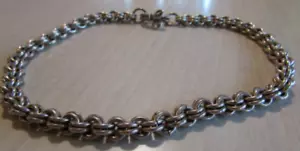 Heavy Handmade Sterling Silver Necklace Length is 15" + - Picture 1 of 3