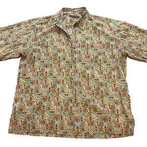 TORI RICHARD Herren Hawaiihemd Baumwolle Rasen braun/gold Large - Bild 1 von 11