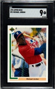 1991 Upper Deck Michael Jordan Rookie RC Baseball #SP1 SGC 9 MT - Bild 1 von 2