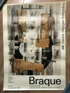 GEORGES BRAQUE Papiers Collés 1982 AFFICHE ORIGINALE PARIS  - Imagen 1 de 1
