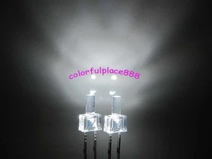 50 Stck., 2 mm Weiß Flat Top Wasser Klar LED Dioden 12000MCD Hell LEDs Licht Neu - Bild 1 von 3