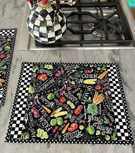 Radish and Root Vegetables Quilted 2sides Placemats-Free Mackenzie Childs GWP - Picture 1 of 12